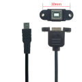 Mini Usb B Male To Usb B Female Data Cable Panel Mount With Screws For Printer 0.3m 0.5m. 