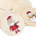 10PCS Natural Wood Pieces Slice Round Unfinished Wooden Discs for Crafts Centerpieces DIY Christmas Ornaments 4inch. 