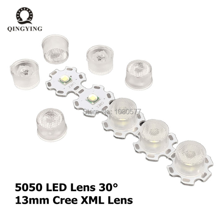13mm 1w 3w 5w 10w Cree Led Lens 30 Degree Optical Pmma Lenses Holder Smd 5050 Xml Xml2 Xml-L2 Plano Reflector Collimator