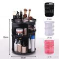 360 Rotating Makeup Organizer,Large Capacity&Adjustable Multi-Function Cosmetic Storage Box. 