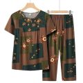 Old Mother's Summer Clothes Old Lady's Summer Women's Clothing 50 Year-Old Mom Wear Western Style plus Size 200 Jin Suit. 