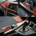 1 Roll Car Dashboard Panel High Glossy Wood Grain Vinyl Trim Film Maroon Sticker Decor Protector Car Interior Diy. 
