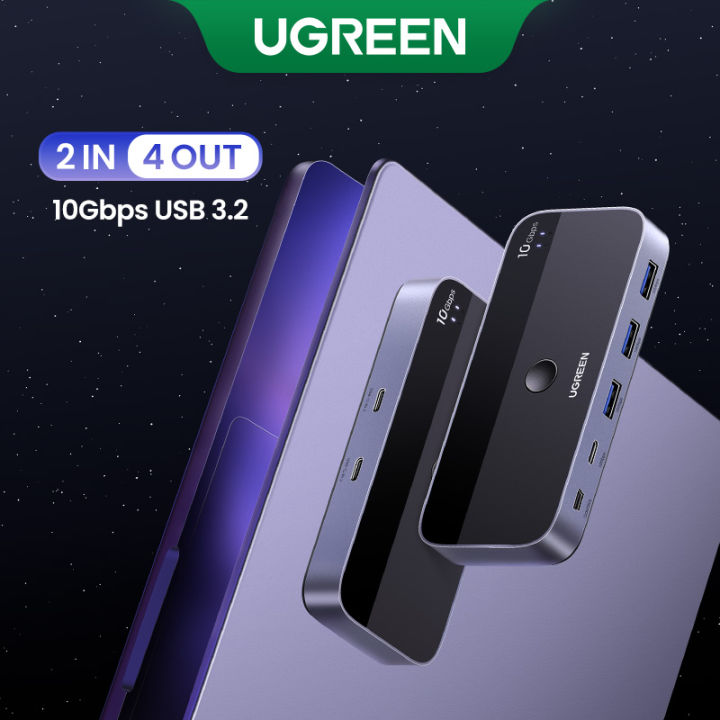 UGREEN 10Gbps USB C Switch 2 Computers Sharing USB C A Devices 4 Port ...