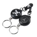 Retractable Key Chain With 23 Inchs Stainless Cable (2 Packs ). 