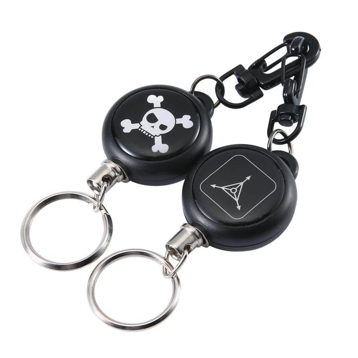 Retractable Key Chain With 23 Inchs Stainless Cable (2 Packs )