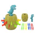 2-4 Players Darts Dinosaur Barrel Children Toy Gift Jumping Dinosaur Buckets Stab Pop Up Toys Home Entertainment Boy Girl Gift. 