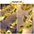 Auoyo 2M / 5M Fake Vines with 20 / 50 LED  Outdoor String Lights Artificial Plants Patio Decor Hanging Fake Ivy Greenery Garland Plants Fake Leaves For Balcony Decor / Outdoor Wall Decor / Garden Decor / Party. 