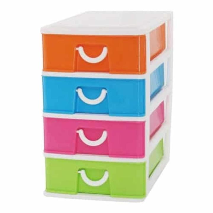 Mini Drawer Plastic Storage Box 4 Drawers Accessory Case