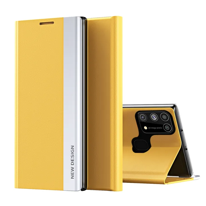 For Samsung Galaxy M31 / M30S / M21 Thin Slim Folio Flip Leather Magnetic Closure Case Cover