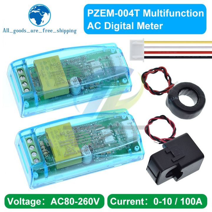 Tzt Ac Digital Multifunction Meter Watt Power Volt Amp Ttl Current Test Module Pzem-004t With Coil 0-100a 80-260v Ac For Arduino