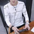 Men's 2020 New Long Sleeve T-shirt Round Neck Korean Slim Clothes Long Sleeve T-shirt Base Shirt. 