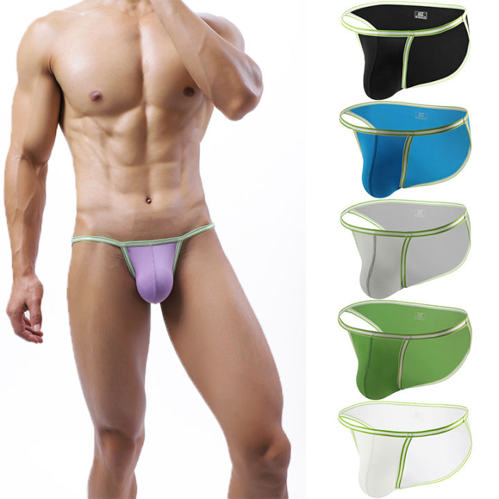 Large Size Male Briefs High Elastic Ice Silk Man Underwear Solid Color Youth Thin Section Comfortable Breathable JF2404