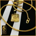 Gold Plated Albert Chain with Box Ancor Pendant. 