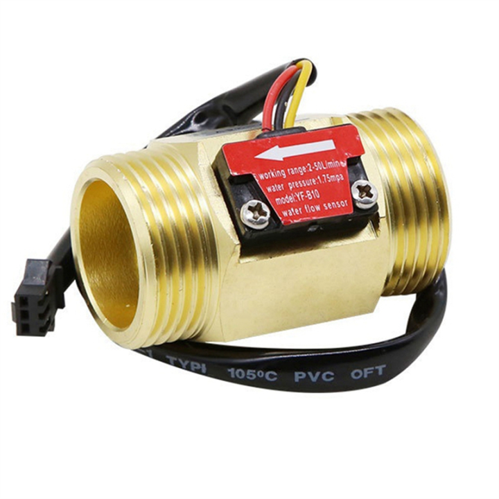 Nullmul Water Flow Sensor Hall Flow Meter 1 Inch External Wire Copper Water Flow Sensor Turbine Flow Meter