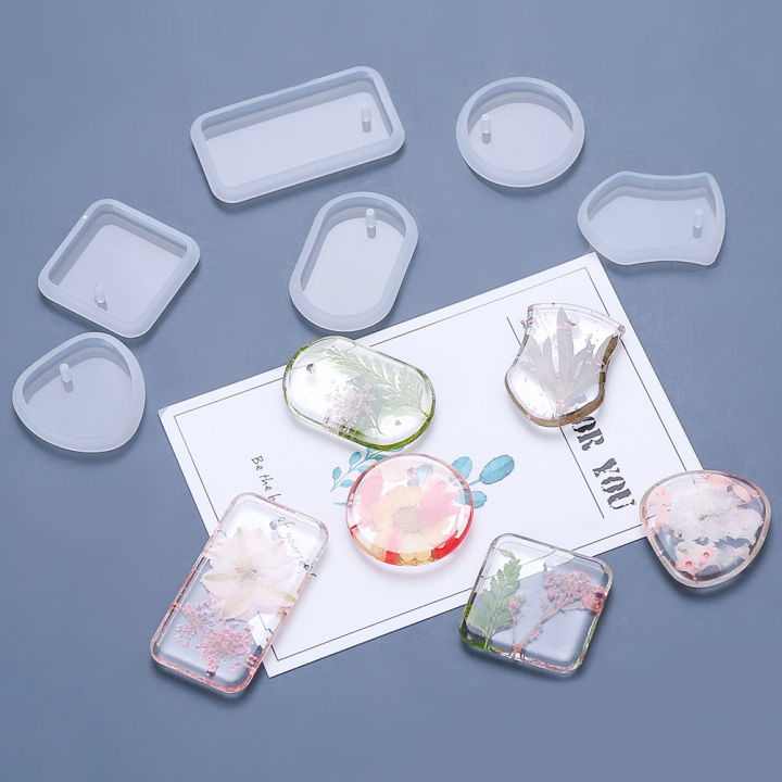 6pcs/set DIY Epoxy Keychain Silicone Mold Resin Hanging Pendant