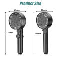 VILOYI 8 Modes High-Pressure Shower Head Fall Resistance Black Handheld Showerhead Water Saving Bathroom Shower Accessories. 