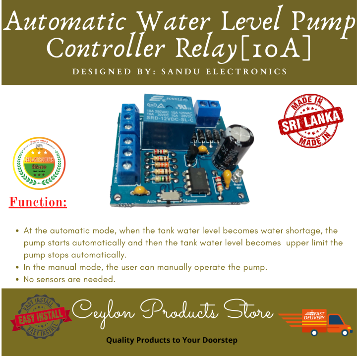 9V-12V AC/DC 10 A Liquid Level Controller Sensor Module Water Level Detection Sensor Module for Water Tanks, Aquariums, Ponds, Drainage Pump Systems