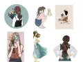 20/40pcs Aesthetic Stickers Aesthetic Girl Stickers for Laptop Scrapbook Journal Kids Girls Boys Stickers. 