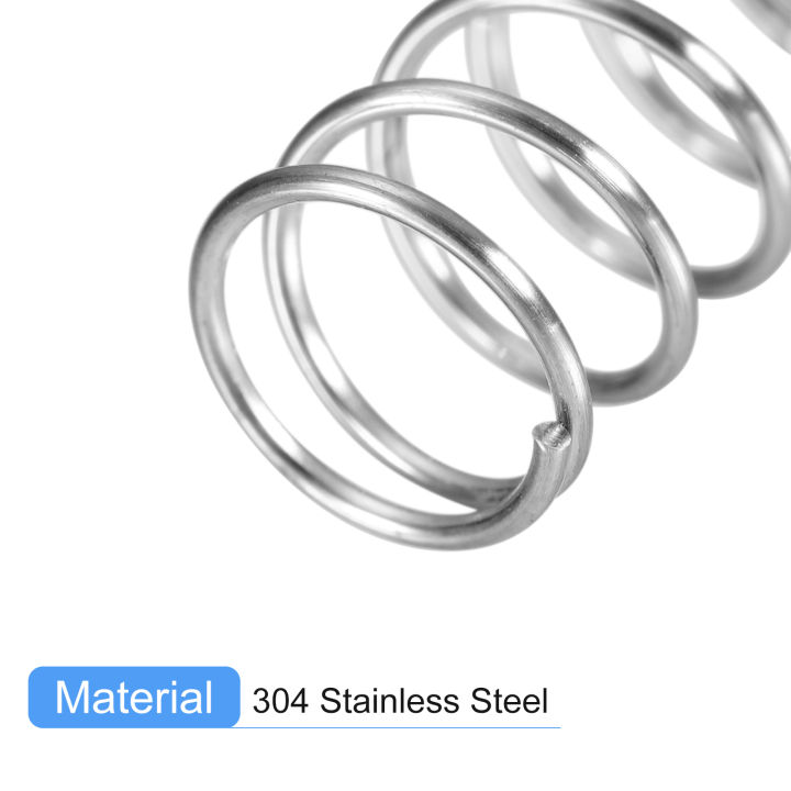 Compression Spring, 5Pcs 304 Stainless Steel, 7mm OD, 0.8mm Wire, 10mm Length