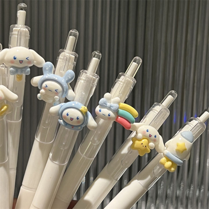 Kawaii Sanrio Cinnamoroll Press Gel Pen Cartoon Cute Black Ink Neutral Pens Signature Pen Office Supplies Stationery Kids Gifts Yao Store