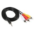 3.5mm to 3 RCA Male Plug to RCA Stereo Audio Video Male AUX Cable. 