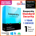 Kaspersky Standard Security (1 Year, 1 Device) Subscription E Delivery. 