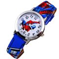 Fashion Kids Cartoon Watch Spiderman Leather Strap Quartz Watch Child Wristwatch Waterproof Children's Watches Boy Gift Clock. 