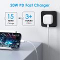 Fast Charging 20w USB C Power adapter & USB C to Lightning Cable For iPhone 16 15 14 13 12 11 Pro Max Xs Max XR 8 6 7 Plus Charger. 