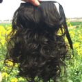 【Must-Have Style】 Heat Resistant Fiber Curly Drawstring Ponytail Wig Hair Extension Fluffy Short Wavy Ponytail Synthetic Natural Pony Tail Hairpiece Girls.