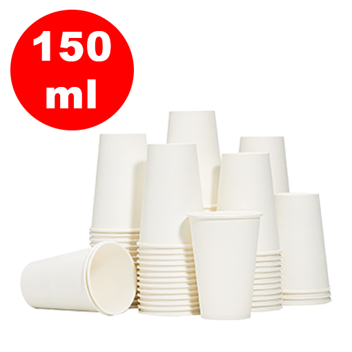 Disposable paper cups 100/150/200/300/400 pcs Pack 150ml Pure White Paper Cups (nescafe cup size) Coffee Tea Milk Cup Drinking Accessories Party Supplies