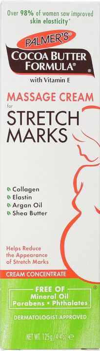 Palmer's Cocoa Butter Formula Massage Cream for Stretch Marks and Pregnancy Skin Care, 4.4 Ounces 125g