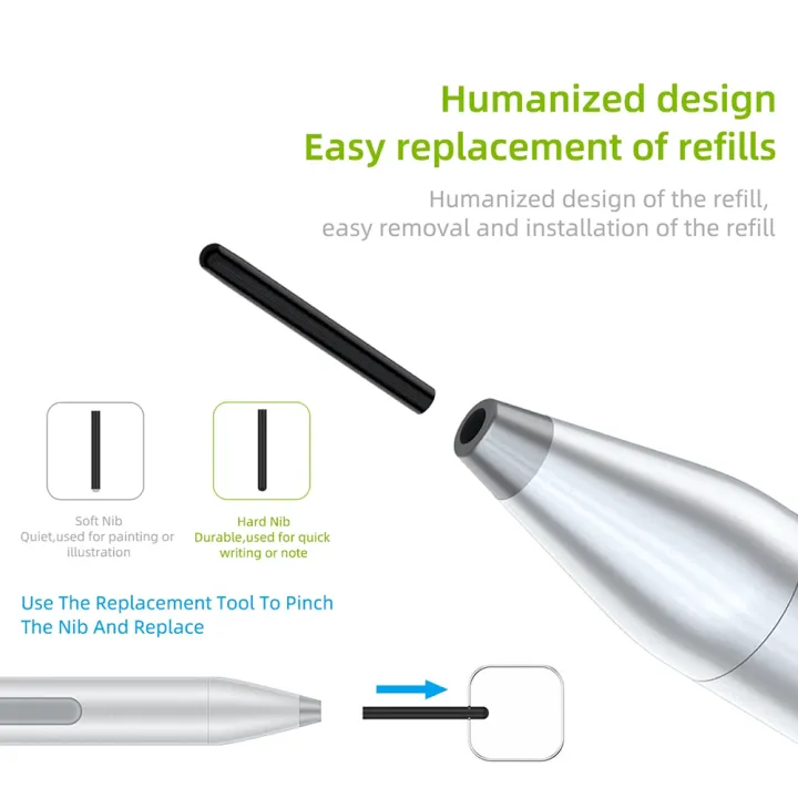 For%20Microsoft%20Surface%20Go%20Pro7/6/5/4/3%20Electronic%20Pen%20Touch%20Capacitance%20Pen%204096%20Levels%20of%20Pressure%20with%20Tip%20Extractor+Tip%20-Black%20-%20Image%205