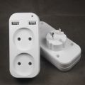 1pcs European Plug Conversion Plug Multifunctional Socket Portable Dual Usb Port German French Socket. 