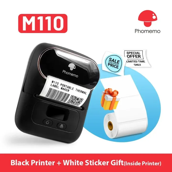Phomemo M110 Mini Portable Printer Thermal Label Printer Stickers Pocket Labeling Maker Machine Similar as Niimbot B21 B1 50mm Pizazzazz