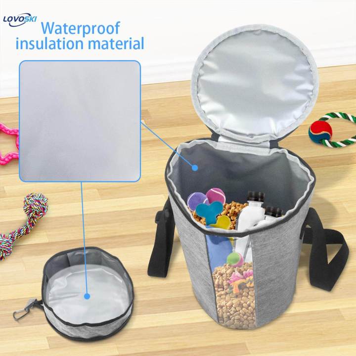Dog Training Bag with Side Bag Zipper Closure Outdoor Traveling Pets Snack Bag