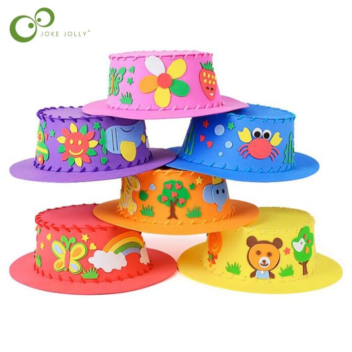 Hand-made 3D EVA Hat Children DIY Handmade Hat Eco-friendly 3D EVA Craft Kits DIY Hat Craft Toys for GYH