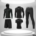 Clothing suit running training men's tight shorts short-sleeved black sports suit men's sports training men's clothes quick-drying tops. 