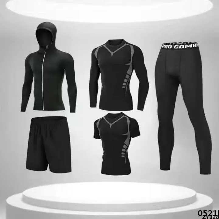 Clothing%20suit%20running%20training%20men's%20tight%20shorts%20short-sleeved%20black%20sports%20suit%20men's%20sports%20training%20men's%20clothes%20quick-drying%20tops%20-%20Image%205