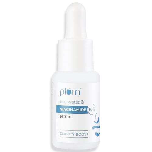 Plum 10% Niacinamide Serum with Rice Water | Provides Clear, Glowing & Brightening Skin | for Acne Prone, Combination, Oily & Sensitive Skin | Oil Control & Anti Acne Face Serum for Women & Men | 15ml  (FROM INDIA)