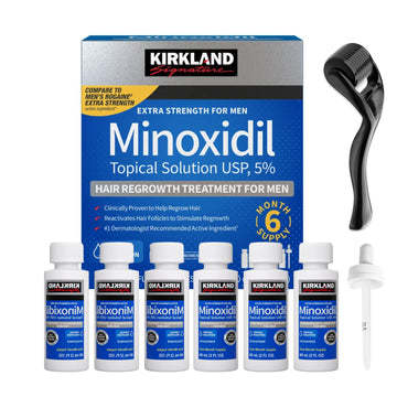 Original Kirkland Minoxidil 5% Hair Regrowth Solution for Men with Dropper Applicator - 6 Month Supply | KIRKLAND MINOXIDIL 5% USA HAIR & BEARD REGROWTH TREATMENT