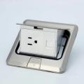 100mm*100mm Pop Up Hidden Floor Socket 16A Power Outlet Aluminum Alloy Box 110V-250V EU/FR/US/UK/UN Plug Adapter For Home Office. 