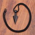 Men's  Black Long Necklace with Arrow Pendant Jewelry Chain Hip Hop Punk Rock Nicle. 