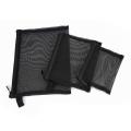 Zipper Mesh Bags, Pack of 3 (S/M/L), Beauty Makeup Cosmetic Accessories Organizer, Travel Toiletry Kit Set Storage Pouch, Black. 