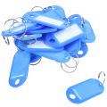 40 Pcs Key ID Label Tags Split Ring Keyring Keychain Blue. 
