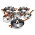 Stainless Steel 12 Pcs Cookware Set with Glass Lid. 