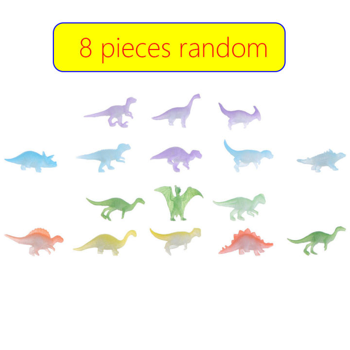 8/16pcs Luminous Dinosaurs Glow in The Dark Dino Dinosaurs Toys Baby ...