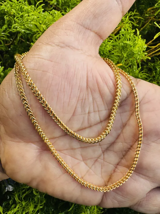 ESH%20New%20Elegant%20Gold%20Plated%2018/24%20Inch%203mm%20Singapore%20Square%20Fox%20Chain%20Necklace%20for%20Unisex%20-%20Image%2010