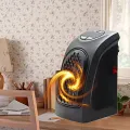 Electric Round Heater Fan Air Warmer 400 Watts Handy Room Heate with Remote Control,The Wall Outlet Space Heater Blower Adjustable Timer Digital Display for Office/Camper. 