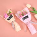 24CM Three-headed Soap Flower Bouquet Artificial Rose for Mother's Day Teacher's Day Gift. 