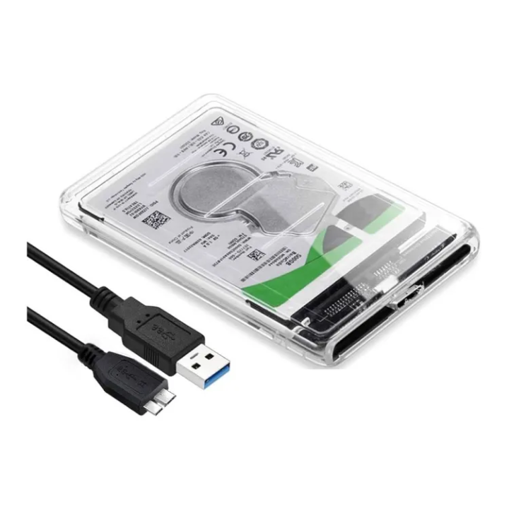 2.5 inch External HDD SSD Transparent Enclosure USB 3.0 SATA Hard Drive Enclosure